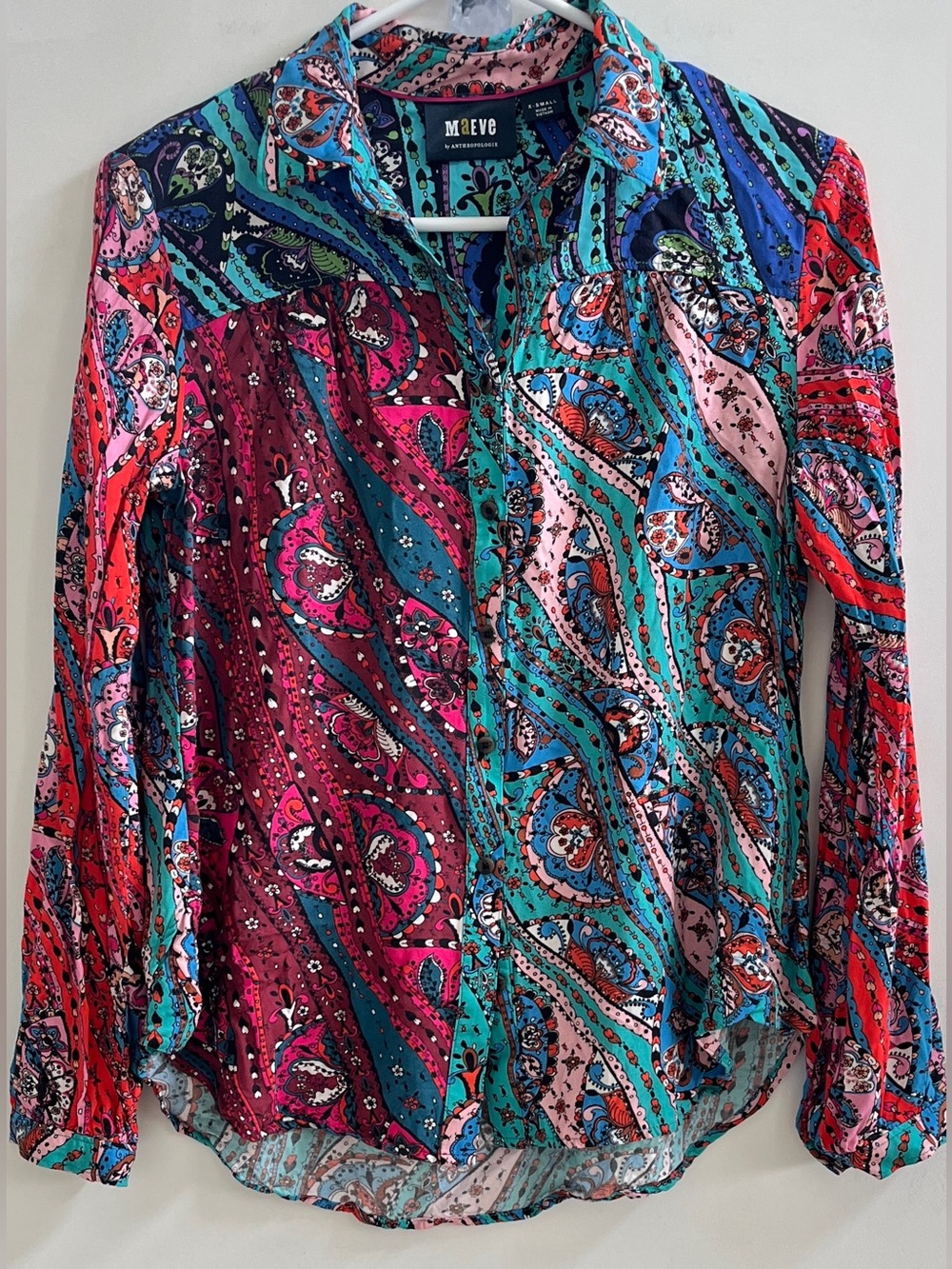 Anthropologie x Maeve The Paz
Button Down Patchwork Paisley Boho Shirt Top Sz:XS - Picture 2 of 15